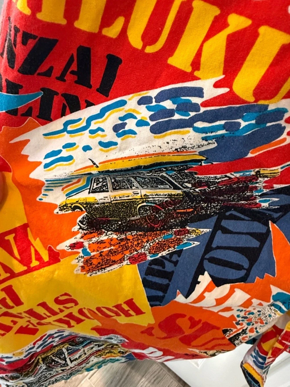 Vintage‎ Daniel Hechter Hawaiian Graphic Button-Up Shirt XL Retro Surf Print